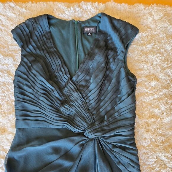 ADRIANA PAPPEL Evening Womens Green Mini Drees Size 8 Glam, Formal - Picture 3 of 10